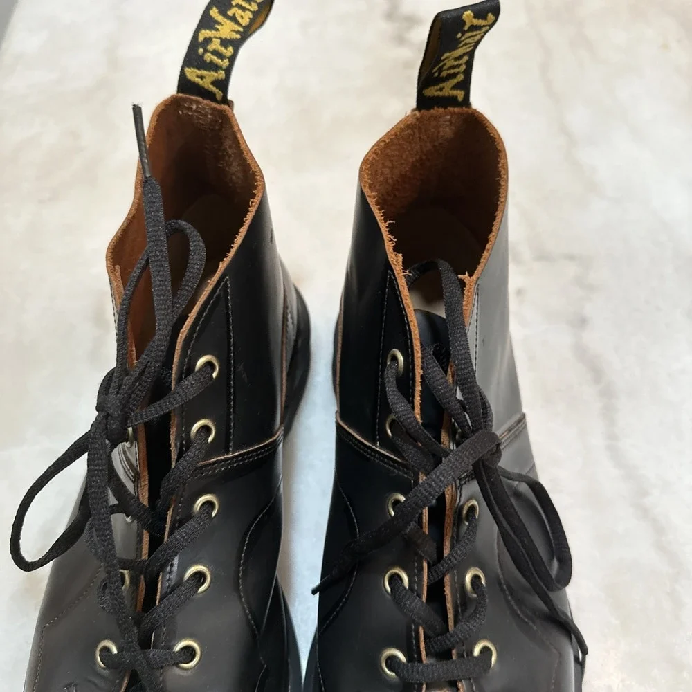 Dr. Martens Church Black Leather Boots - Mens US Size 11  The Original